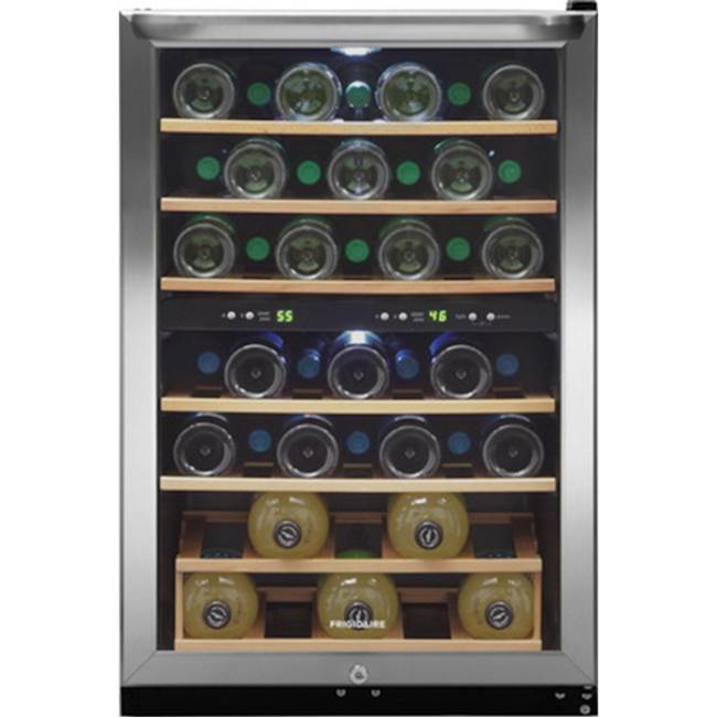 Frigidaire - 38 Bottle Two-Zone Wine Cooler - Stainless Steel