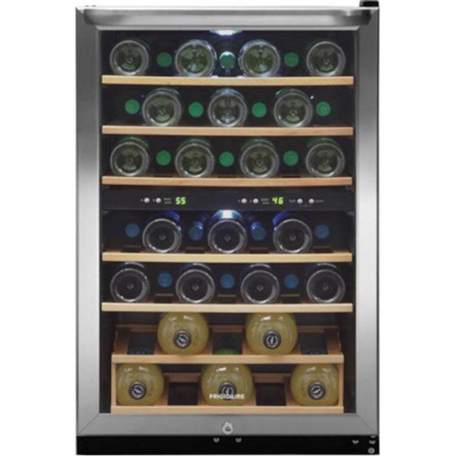 Frigidaire - 38 Bottle Two-Zone Wine Cooler - Stainless Steel
