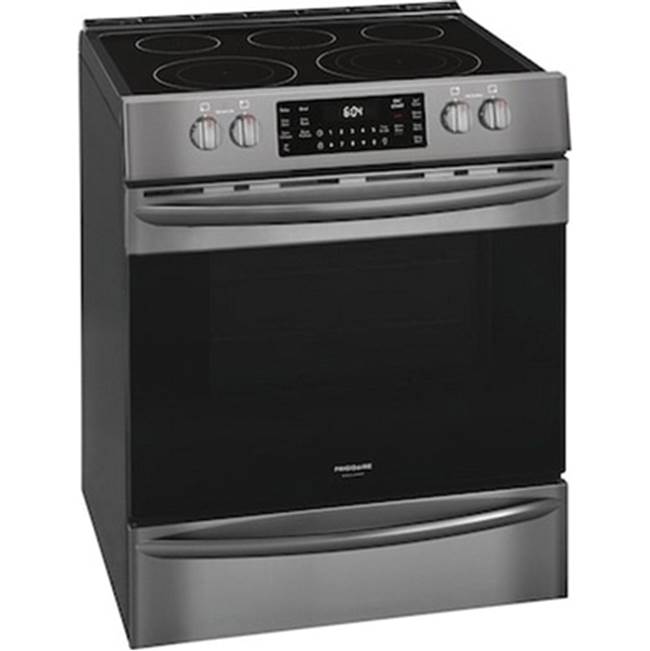 Frigidaire - 30'' Front Control Electric Range with Air Fry - Black Stainless Steel