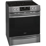 Frigidaire - 30'' Front Control Electric Range with Air Fry - Black Stainless Steel