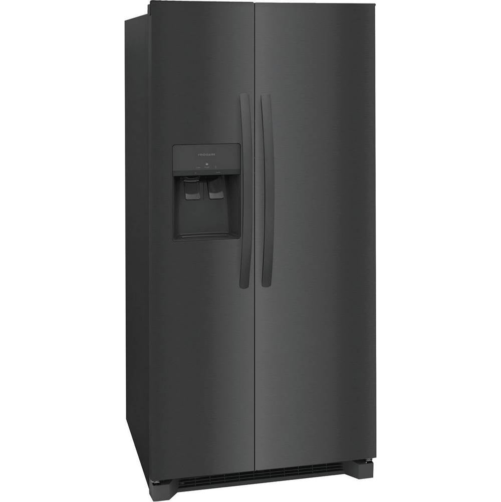 Frigidaire - 22.2 Cu Ft 33'' SD Side by Side Refrigerator - Black Stainless Steel