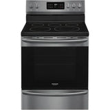 Frigidaire - 30'' Freestanding Electric Range with Steam Clean - Black Stainless Steel