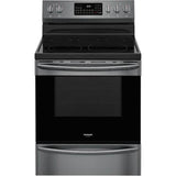 Frigidaire - 30'' Freestanding Electric Range with Air Fry - Black Stainless Steel