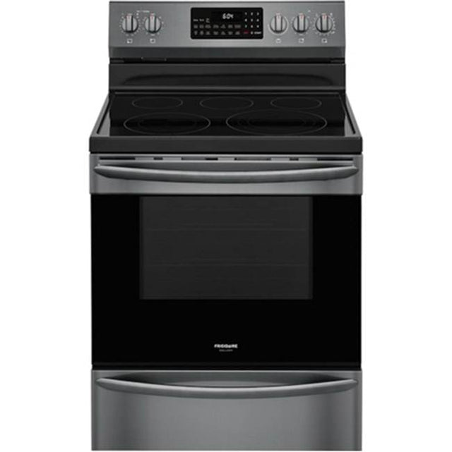 Frigidaire - 30'' Freestanding Electric Range with Air Fry - Black Stainless Steel