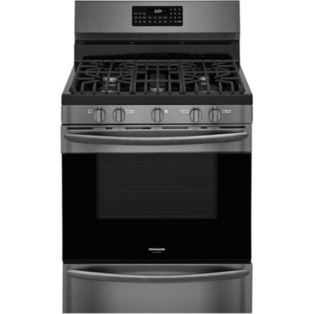 Frigidaire - 30'' Freestanding Gas Range with Air Fry - Black Stainless Steel