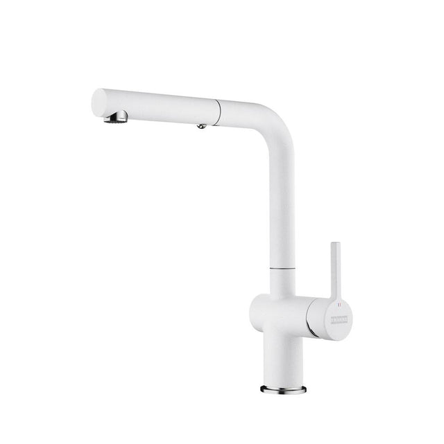 Franke - 12.25-inch Contemporary Single Handle Pull-Out Faucet in Polar White, ACT-PO-PWT