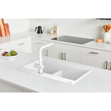 12.25-inch Contemporary Single Handle Pull-Out Faucet in Polar White, ACT-PO-PWT