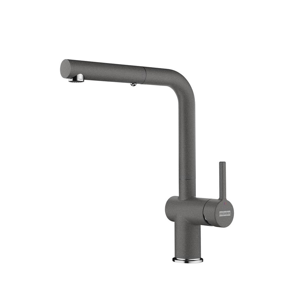 Franke - 12.25-inch Contemporary Single Handle Pull-Out Faucet in Stone Grey, ACT-PO-STG