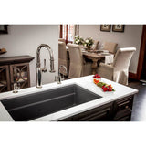 Peak 32.0-in. x 18.8-in. Granite Undermount Single Bowl Kitchen Sink in Slate Grey