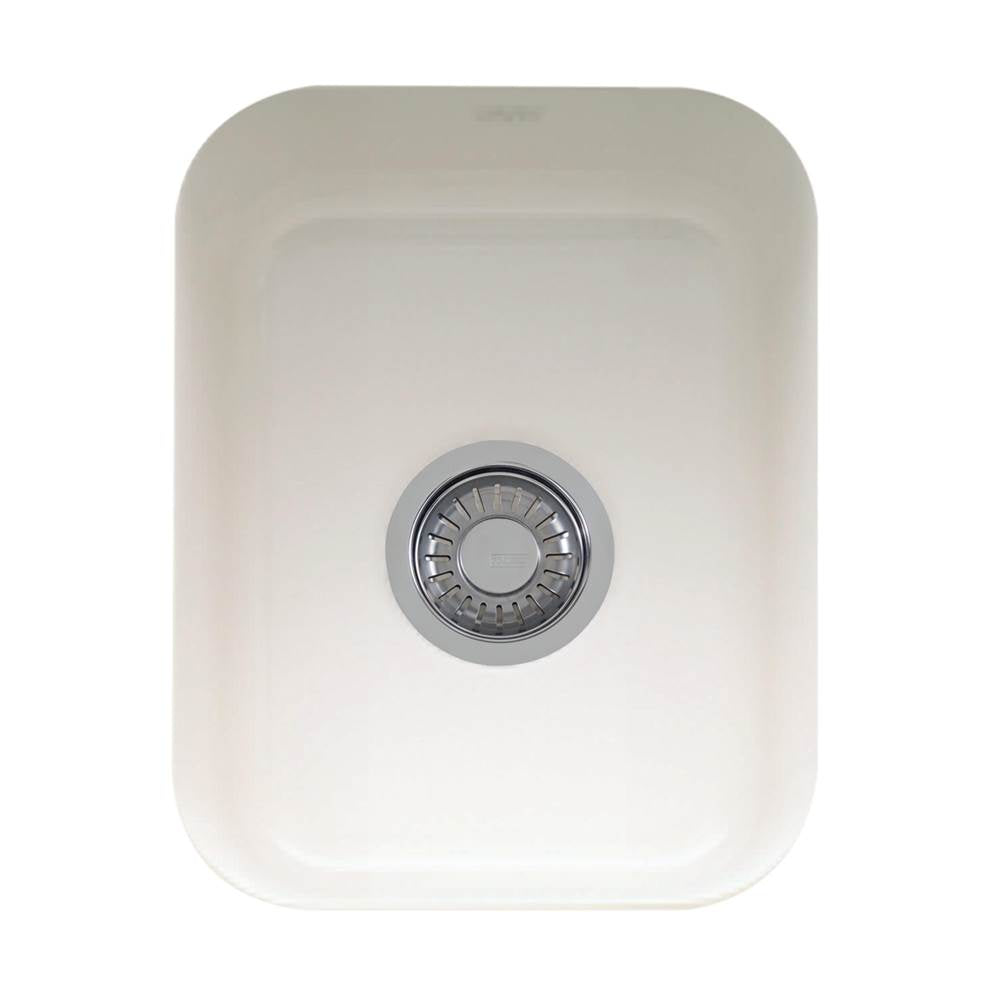 Franke - Cisterna 14.38-in. x 17.12-in. White Undermount Single Bowl Fireclay Kitchen Sink, CCK110-13WH - White