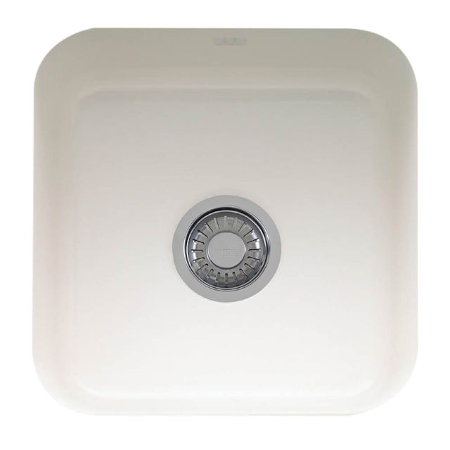 Franke - Cisterna 17.5-in. x 17.5-in. White Undermount Single Bowl Fireclay Kitchen Sink, CCK110-15WH - White