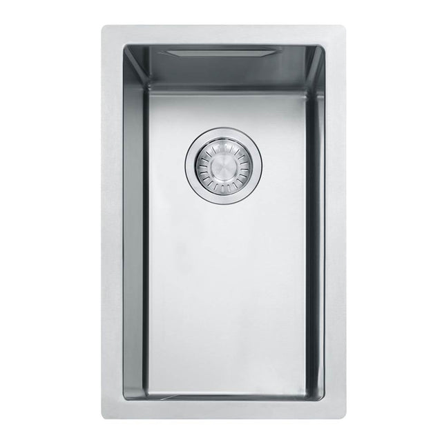 Franke - Cube 13-in. x 21-in. 19 Gauge Stainless Steel Undermount Single Bowl  Prep Sink w/Accessories - CUX11010-W