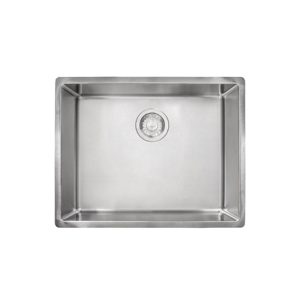 Franke - Cube 24.5-in. x 17.6-in. 18 Gauge Stainless Steel Undermount Single Bowl Kitchen Sink - CUX11023 - Stainless Steel