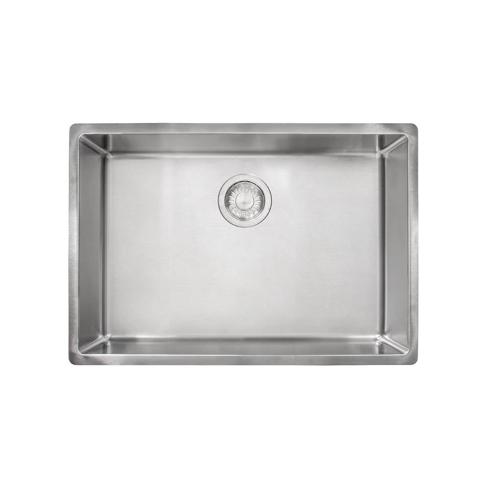 Franke - Cube 26.6-in. x 17.7-in. 18 Gauge Stainless Steel Undermount Single Bowl Kitchen Sink - CUX11025 - Stainless Steel