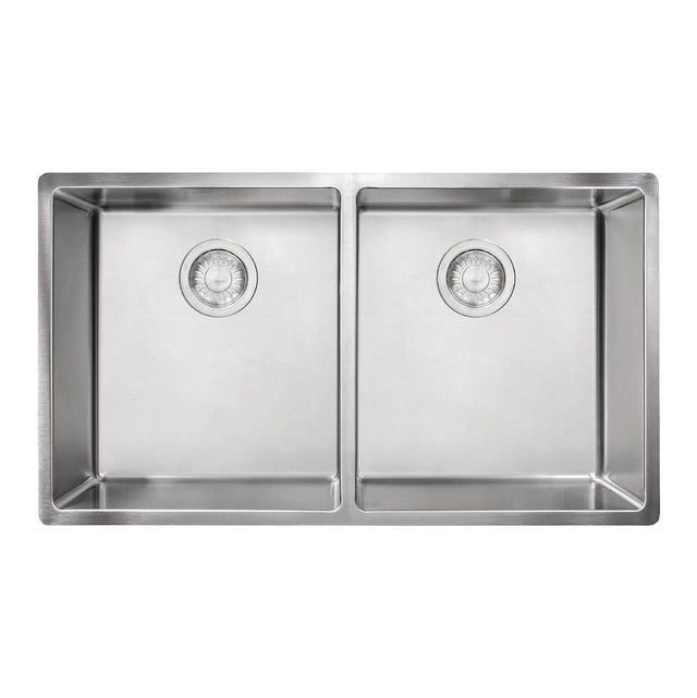 Franke - Cube 31.5-in. x 17.7-in. 18 Gauge Stainless Steel Undermount Double Bowl Kitchen Sink - CUX120 - Stainless Steel