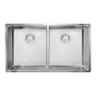 Franke - Cube 31.5-in. x 17.7-in. 18 Gauge Stainless Steel Undermount Double Bowl Kitchen Sink - CUX120 - Stainless Steel