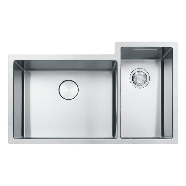 Franke - Culinary Center 35-in.  x 21-in. 19 Gauge Stainless Steel Undermount Double Bowl Kitchen Sink Workstation - CUX16021-W