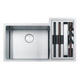 Culinary Center 35-in.  x 21-in. 19 Gauge Stainless Steel Undermount Double Bowl Kitchen Sink Workstation - CUX16021-W