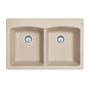 Franke - Ellipse 33.0-in. x 22.0-in. Granite Dual Mount Double Bowl Kitchen Sink in Champagne - Champagne