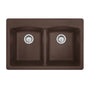 Franke - Ellipse 33.0-in. x 22.0-in. Granite Dual Mount Double Bowl Kitchen Sink in Mocha