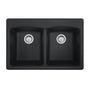 Franke - Ellipse 33.0-in. x 22.0-in. Granite Dual Mount Double Bowl Kitchen Sink in Matte Black - Matte Black