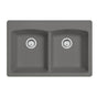 Franke - Ellipse 33.0-in. x 22.0-in. Granite Dual Mount Double Bowl Kitchen Sink in Stone Grey