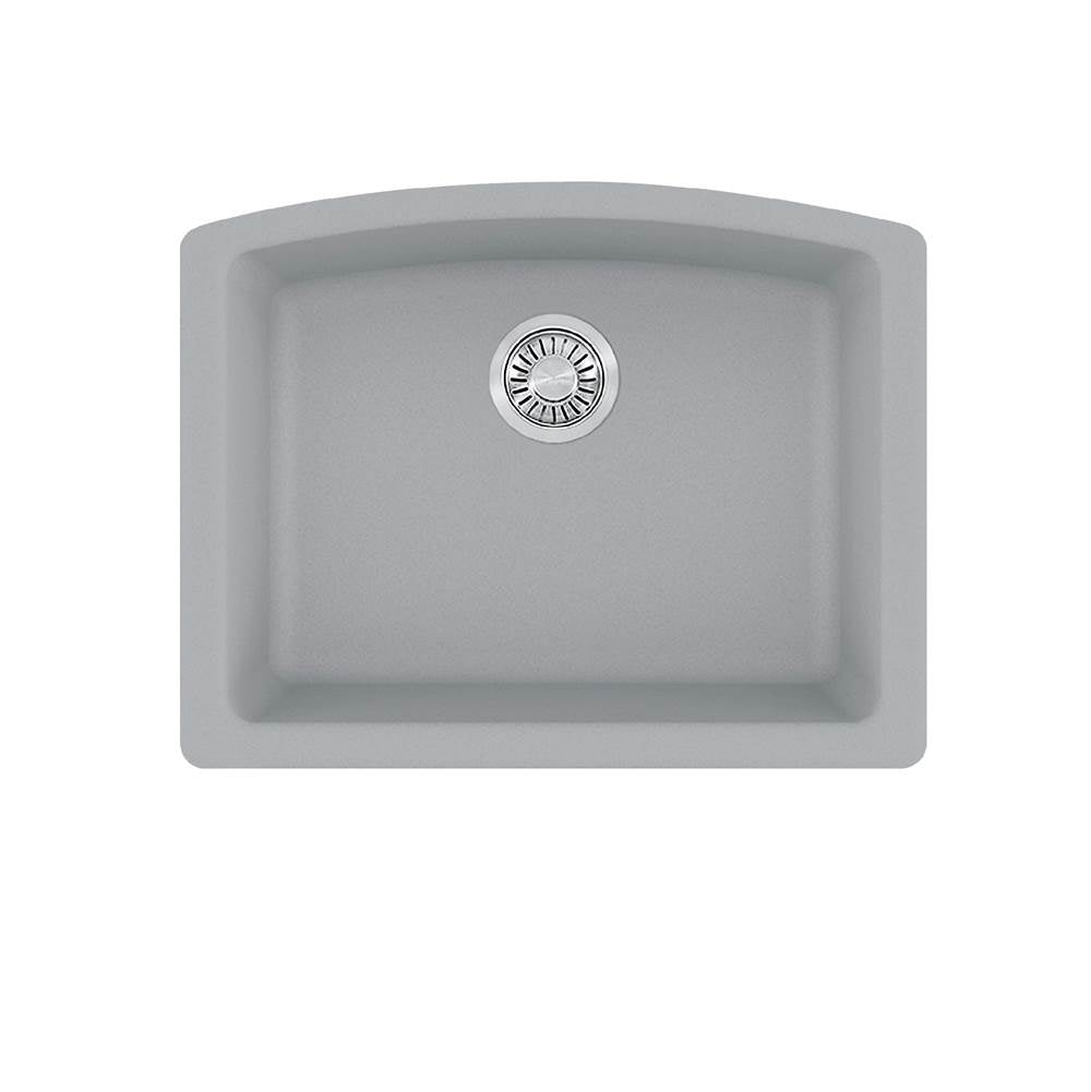 Franke - Ellipse 25.0-in. x 19.6-in. Granite Undermount Single Bowl Kitchen Sink in Stone Grey - Shadow Grey