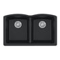 Franke - Ellipse 33.0-in. x 19.7-in. Polar White Granite Undermount Double Bowl Kitchen Sink - ELG120MBK - Matte Black