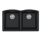 Franke - Ellipse 33.0-in. x 19.7-in. Onyx Granite Undermount Double Bowl Kitchen Sink - ELG120ONY - Onyx