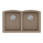 Franke - Ellipse 33.0-in. x 19.7-in. Oyster Granite Undermount Double Bowl Kitchen Sink - ELG120OYS - Oyster