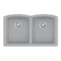 Franke - Ellipse 33.0-in. x 19.7-in. Stone Grey Granite Undermount Double Bowl Kitchen Sink - ELG120OSHG - Shadow Grey
