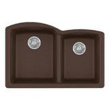 Franke - Ellipse 33.0-in. x 21.7-in. Mocha Granite Undermount Double Bowl Kitchen Sink - ELG160MOC - Mocha