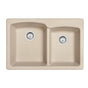 Franke - Ellipse 33.0-in. x 22.0-in.Granite Dual Mount Double Bowl Kitchen Sink in Champagne - Champagne