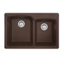 Franke - Ellipse 33.0-in. x 22.0-in. Granite Dual Mount Double Bowl Kitchen Sink in Mocha
