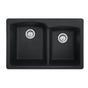 Franke - Ellipse 33.0-in. x 22.0-in. Granite Dual Mount Double Bowl Kitchen Sink in Onyx - Onyx