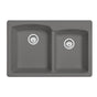 Franke - Ellipse 33.0-in. x 22.0-in. Granite Dual Mount Double Bowl Kitchen Sink in Stone Grey