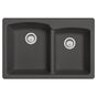 Franke - Ellipse 33.0-in. x 22.0-in. Granite Dual Mount Double Bowl Kitchen Sink in Slate Grey
