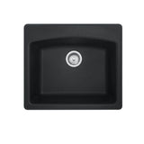 Franke - Ellipse 25.0-in. x 22.0-in. Onyx Granite Dual Mount Single Bowl Kitchen Sink - ESOX25229-1 - Onyx