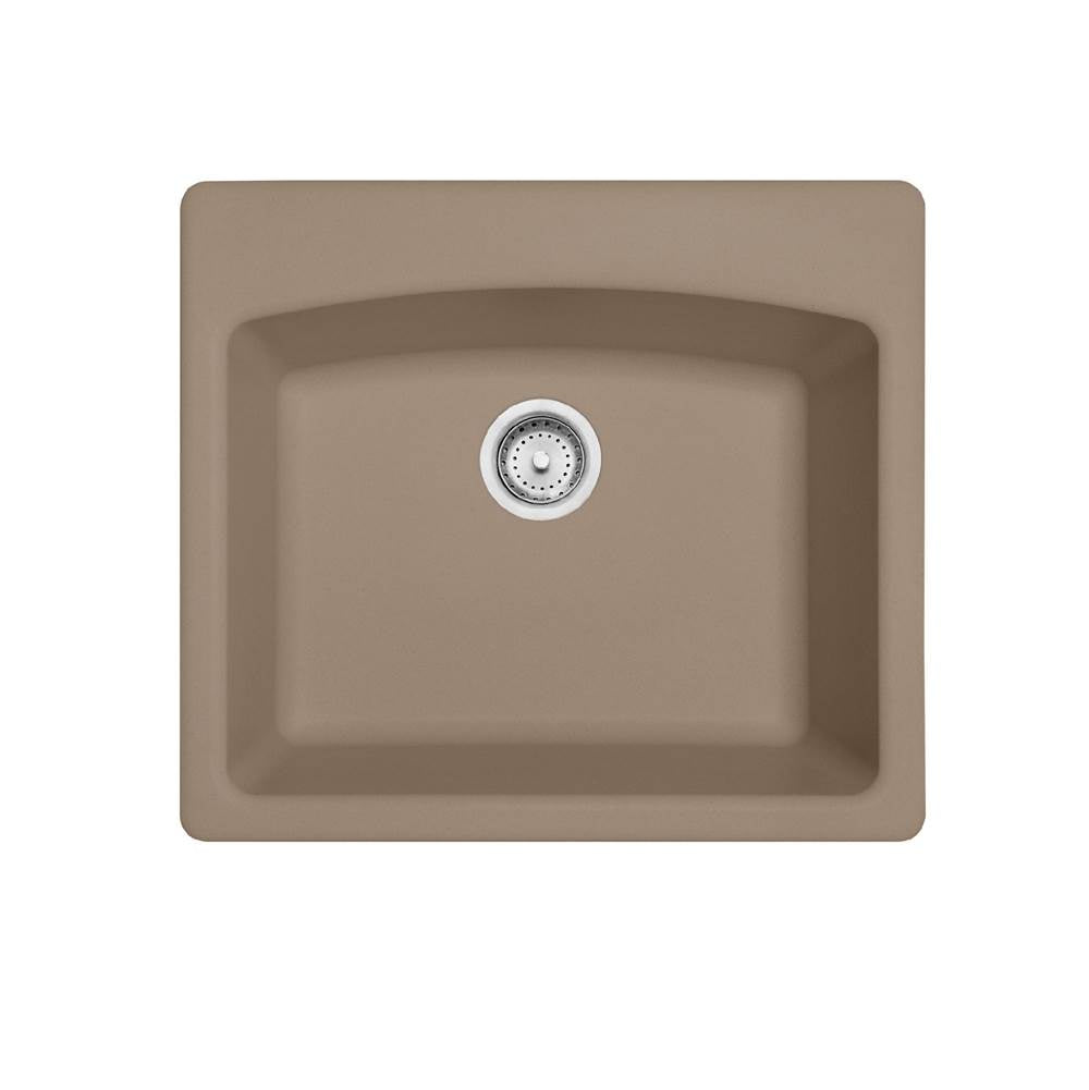 Franke - Ellipse 25.0-in. x 22.0-in. Oyster Granite Dual Mount Single Bowl Kitchen Sink - ESOY25229-1