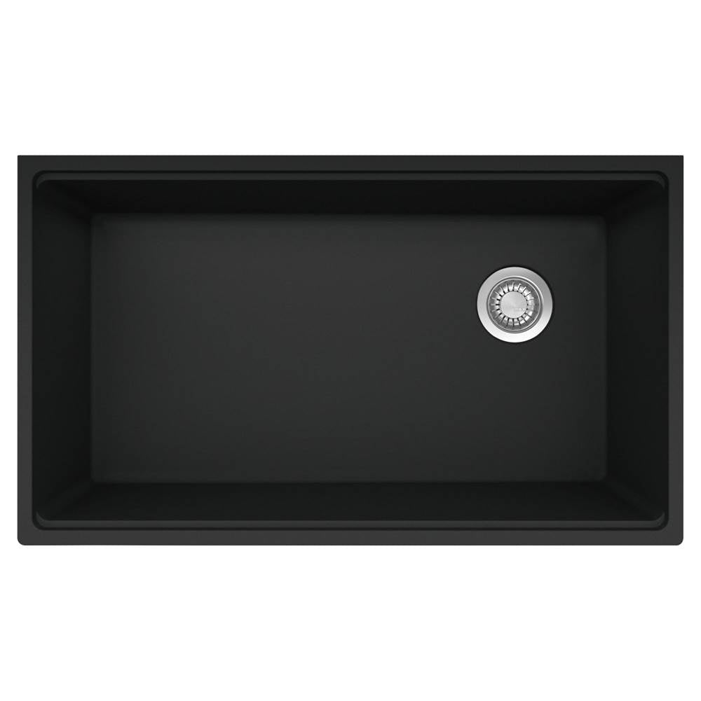 Franke - Maris Um Grn Matte Black Sgl - Offset Waste With Strainer Basket - Matte Black