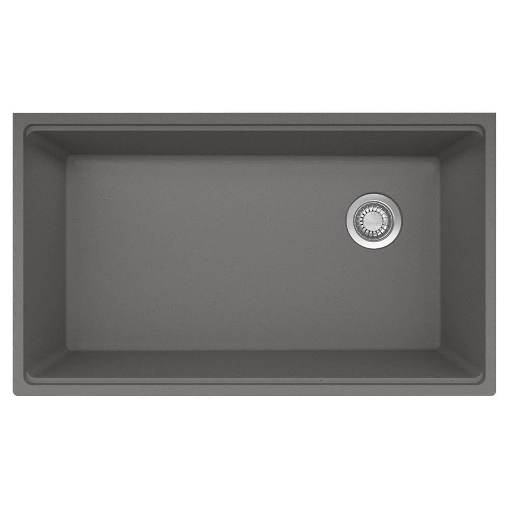 Franke - Maris Um Grn Stone Grey Sgl - Offset Waste With Strainer Basket - Stone Grey