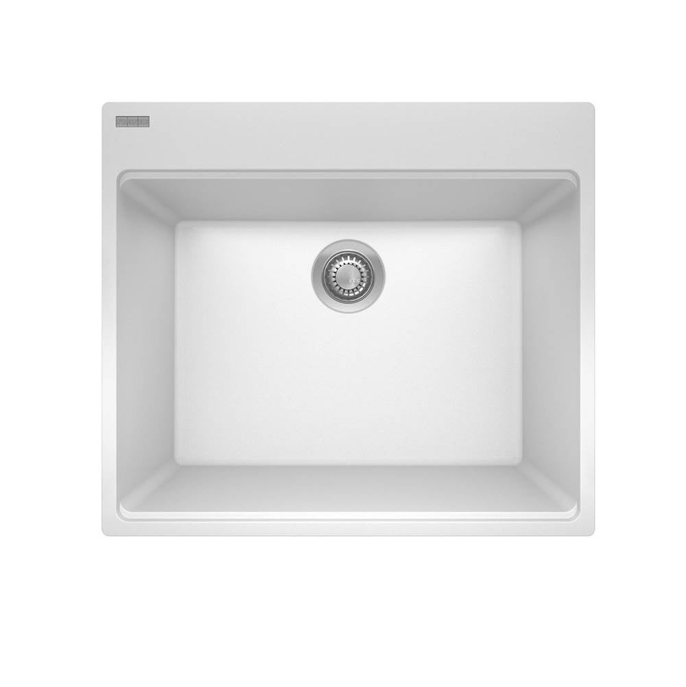 Franke - Maris Dm Grn Polar White Sgl - Laundry With Strainer Basket - Polar White