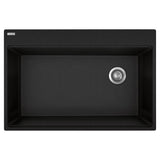 Franke - Maris Tm Grn Matte Black Sgl - Offset Waste With Strainer Basket - Matte Black