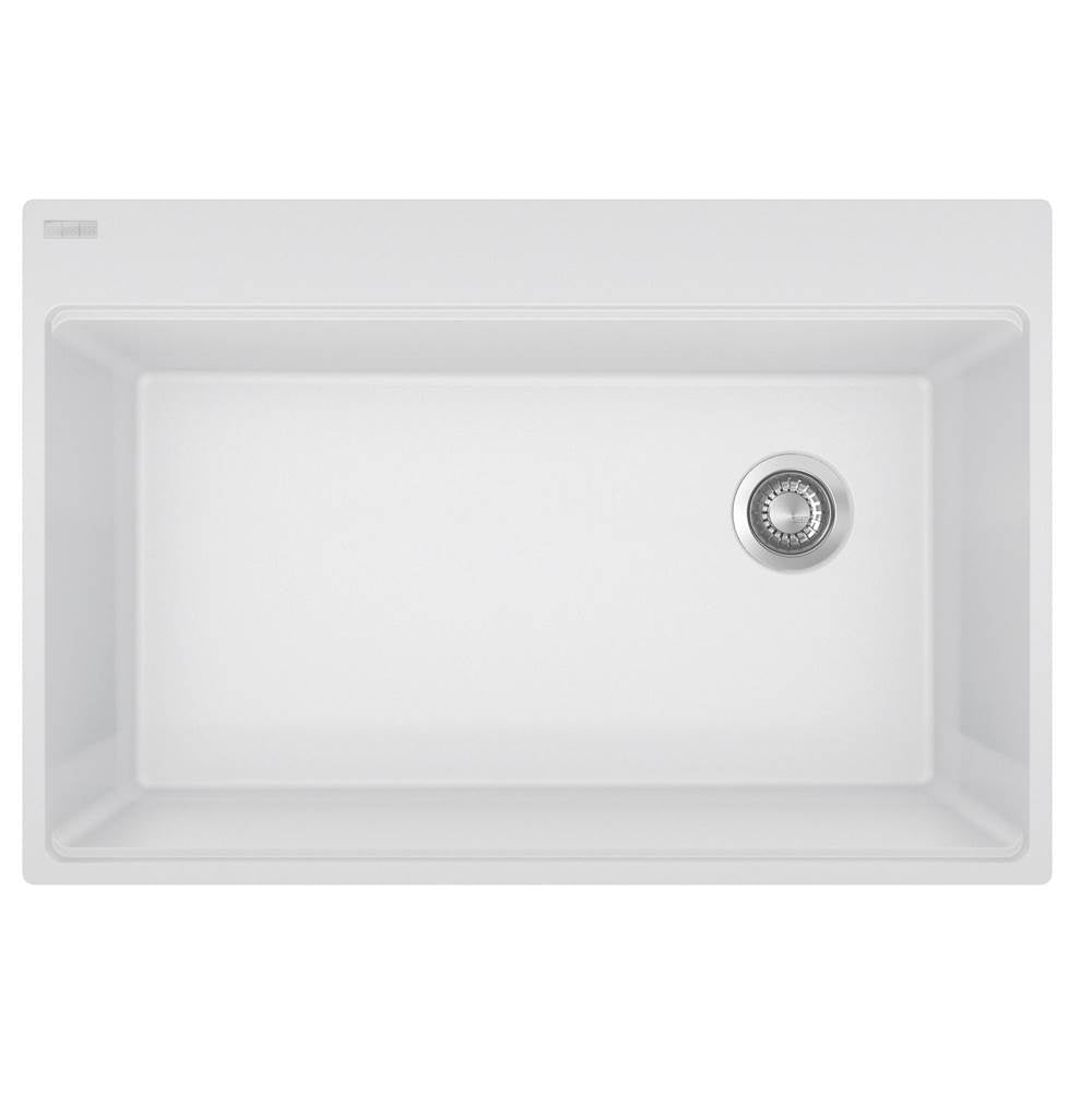 Franke - Maris Tm Grn Polar White Sgl - Offset Waste With Strainer Basket - Polar White