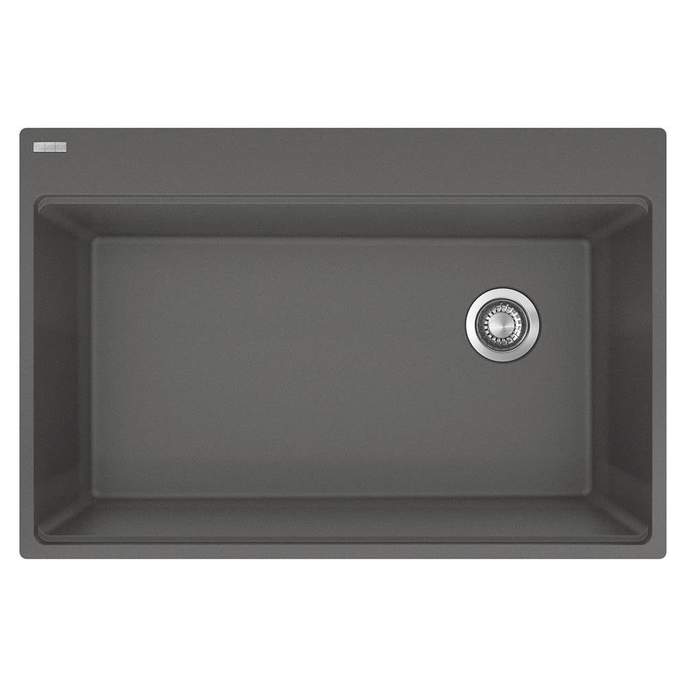 Franke - Maris Tm Grn Stone Grey Sgl - Offset Waste With Strainer Basket - Stone Grey