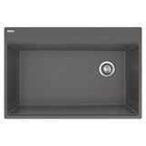 Franke - Maris Tm Grn Stone Grey Sgl - Offset Waste With Strainer Basket - Stone Grey