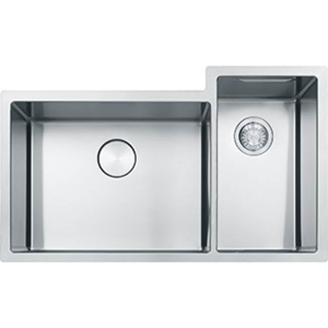 Culinary Center 35-in.  x 21-in. 19 Gauge Stainless Steel Undermount Double Bowl Kitchen Sink Workstation - CUX16021-W