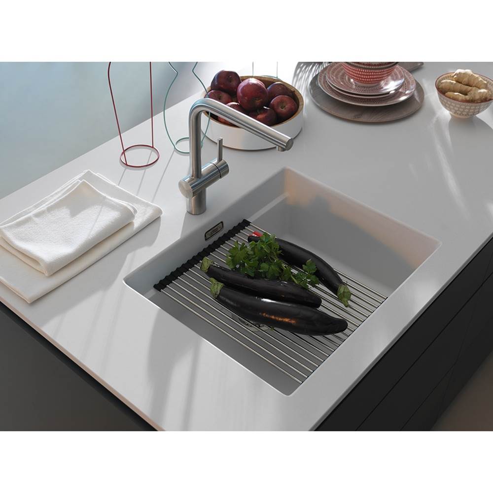 Peak 22.1-in. x 18.1-in. Granite Undermount Single Bowl Kitchen Sink in Polar White