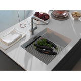 Peak 22.1-in. x 18.1-in. Granite Undermount Single Bowl Kitchen Sink in Polar White