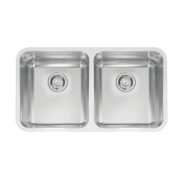 Franke - Grande 32.88-in. x 18.7-in. 18 Gauge Stainless Steel Undermount Double Bowl Kitchen Sink - GDX12031 - Stainless Steel